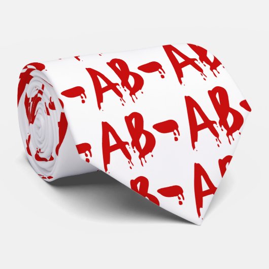 Cravate Groupe sanguin AB - Hôpital d'horreur négatif (Roulé)