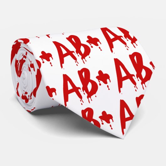 Cravate Groupe sanguin AB+ Positif #Hôpital d'horreur (Roulé)