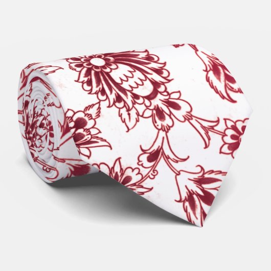 Cravate Groupes de fleurs roses (Roulé)