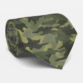 Cravate Grunge Green Camo Militaire Camouflage Mens Cravat (Roulé)