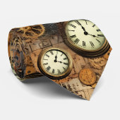 Cravate Grunge Rustic Steampunk Horloge (10) (Roulé)