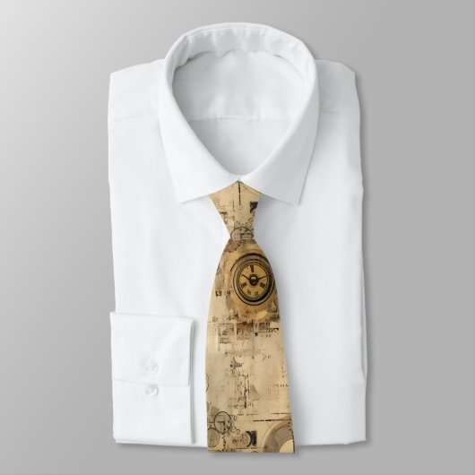 Cravate Grunge Rustic Steampunk Horloge (2) (Attaché)