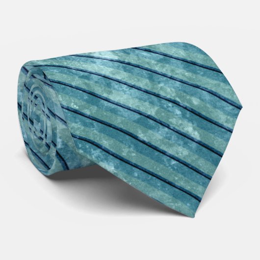 Cravate Grunge turquoise avec les rayures diagonales (Roulé)