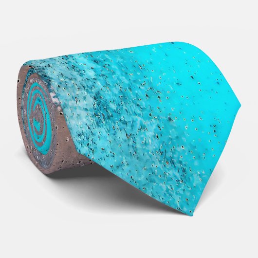 Cravate Grunge Turquoise Texturé Abstrait (Roulé)