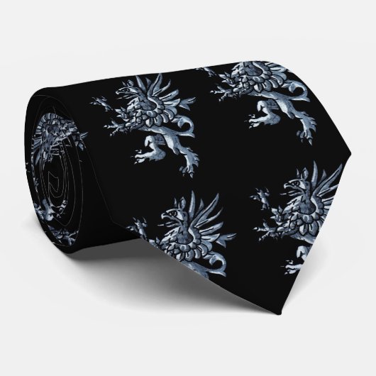 Cravate Gryphon héraldique (Roulé)