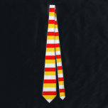 Cravate Guernsey flag stripes red yellow white pattern Nor<br><div class="desc">Guernsey flag stripes red yellow white pattern Normandy United Kingdom</div>