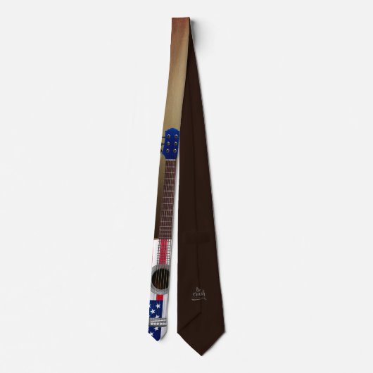 Cravate Guitar Necktie Version 5 Patriotic (Dos)