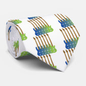 Cravate Guitares basses colorées (Roulé)