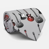 Cravate Guitares électriques acoustiques Conception Motif  (Roulé)