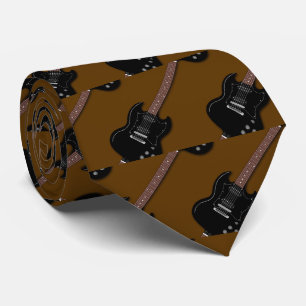 Cravate Guitares noires sur membre d'un groupe de musique