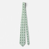 Cravate Guitares vertes sur vert menthe (Devant)