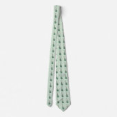 Cravate Guitares vertes sur vert menthe (Dos)