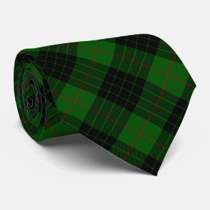 Cravate Gunn tartan vert noir plaid