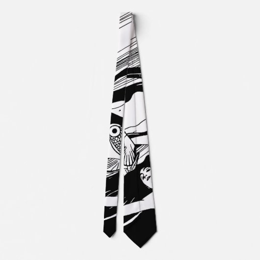 Cravate Gustav Klimt - Poisson Sang Surreal Art Japonais (Dos)