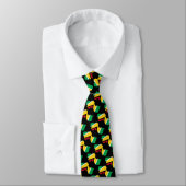 Cravate GUYANA Écriture chrétienne Monogramme NOIR (Attaché)