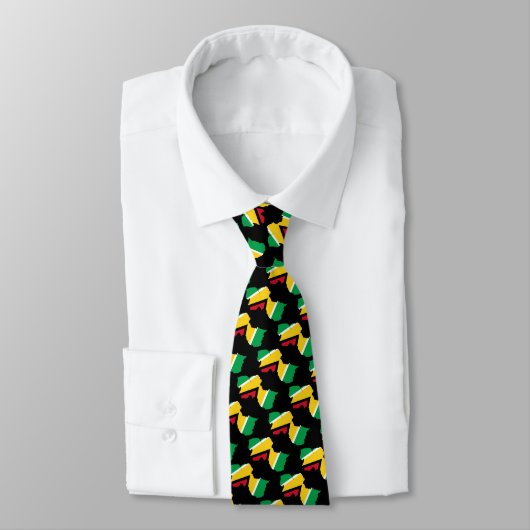 Cravate GUYANA Écriture chrétienne Monogramme NOIR (Attaché)