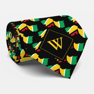Cravate GUYANA Écriture chrétienne Monogramme NOIR