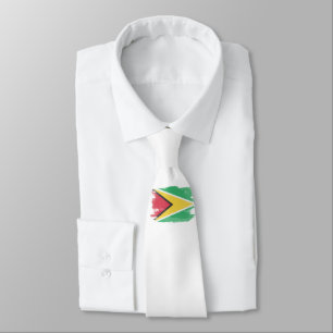 Cravate Guyana flag brush stroke, national flag