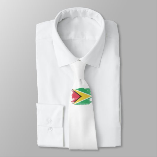 Cravate Guyana flag brush stroke, national flag (Attaché)