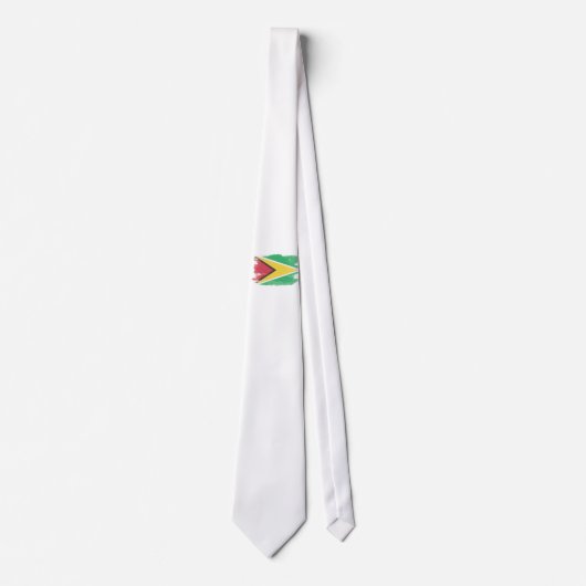 Cravate Guyana flag brush stroke, national flag (Devant)