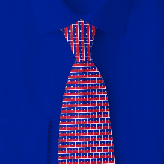 Cravate Haiti Flag Brick Pattern