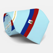 Cravate Haiti flag-coat of arms neck tie (Roulé)