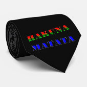 Cravate Hakuna Matata/expression africaine pour le cadeau (Roulé)