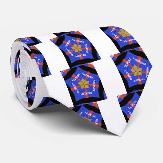 Cravate Hakuna Matata Iridiscent bleu (Roulé)