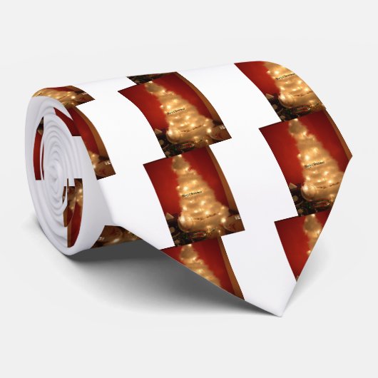 Cravate Hakuna Matata Joyeux Noël blanc (Roulé)