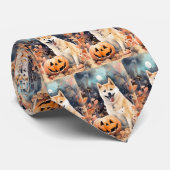 Cravate Halloween Akita Avec Peur Citrouille (Roulé)