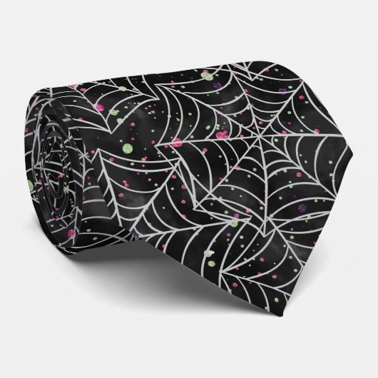 Cravate Halloween Black Spider Web (Roulé)