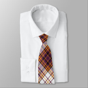 Cravate Halloween blanc, violet et Motif orange