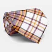 Cravate Halloween blanc, violet et Motif orange (Roulé)