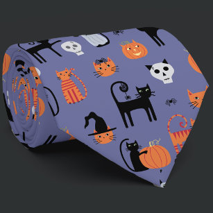 Cravate Halloween Chat Éffrayant
