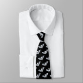 Cravate Halloween chauve-chauve-Motif blanc (Attaché)