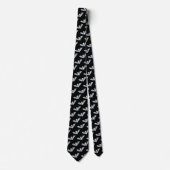 Cravate Halloween chauve-chauve-Motif blanc (Devant)