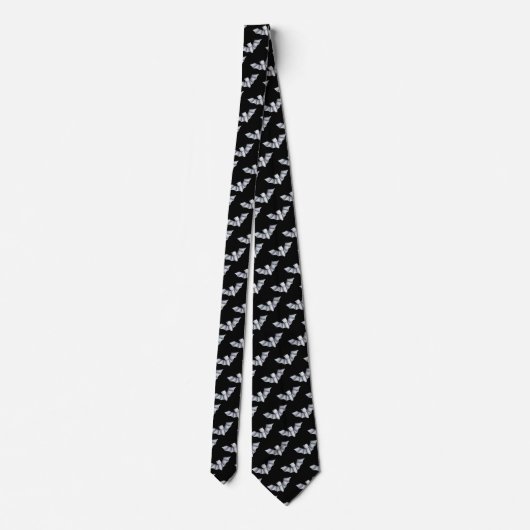 Cravate Halloween chauve-chauve-Motif blanc (Dos)