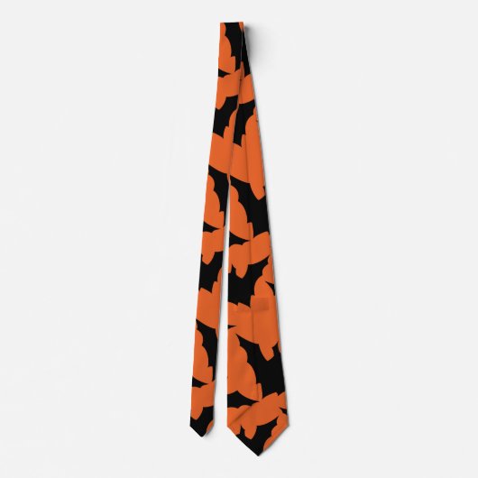 Cravate Halloween chauves-souris noires orange cool éffray (Dos)
