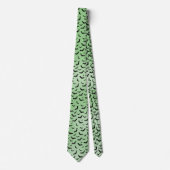 Cravate Halloween chauves-souris noires Random Motif Green (Devant)