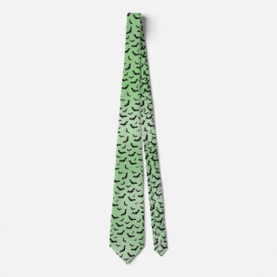 Cravate Halloween chauves-souris noires Random Motif Green