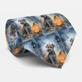 Cravate Halloween Chesapeake Bay Terrier Avec Citrouilles (Roulé)
