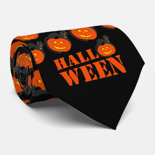Cravate Halloween citrouille