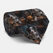 Cravate Halloween Citrouille berger australienne effraie (Roulé)