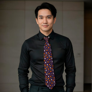 Cravate Halloween classique Motif à thème foncé violet