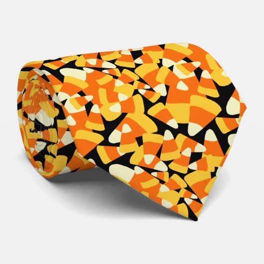 Cravate Halloween Corn Candy Motif sans couture (Roulé)