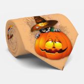 Cravate Halloween Cute Kitty Witch et ami Citrouille (Roulé)