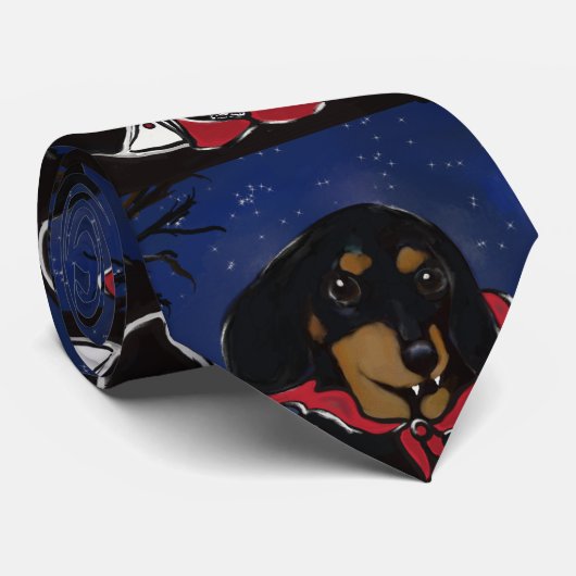 Cravate Halloween Dachshund (Roulé)