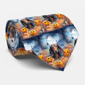 Cravate Halloween Dachshund Avec La Peur Citrouille (Roulé)