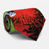 Cravate halloween déplaisant méchant horreur clown collage (Roulé)