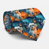 Cravate Halloween Havanais avec la peur Citrouille (Roulé)